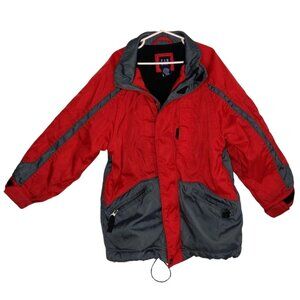 GAP Winter Jacket Boys Red Grey Nylon Full Zip Fleece Lined Size S 5-6